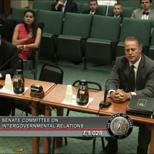 Attorney Eric Torberson testifying in Texas senate hearing.